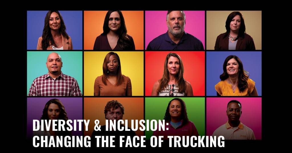 12 headshots of various people showing trucking diversity jobs