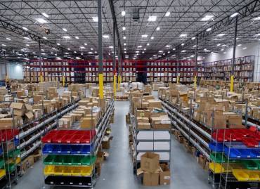 a view from inside a 3pl warehouse in Rhode Island