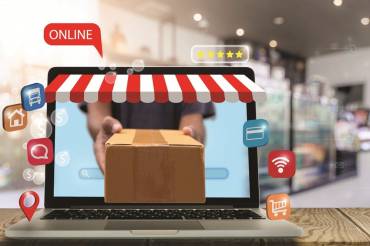 ecommerce trends on computer screen with online shopping visible