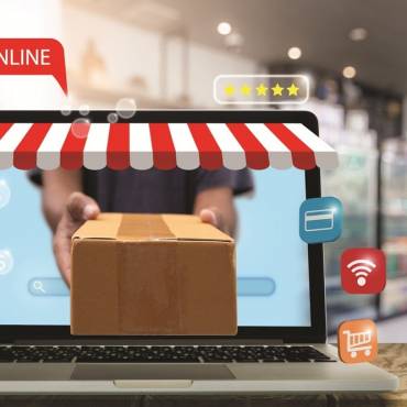 ecommerce trends on computer screen with online shopping visible