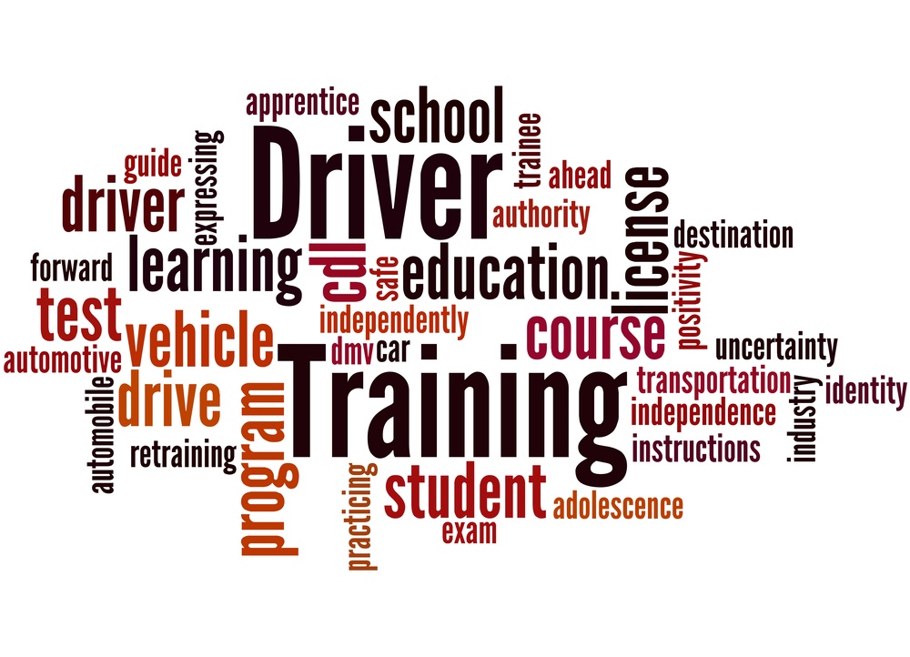 driver training and class a cdl words artistically presented