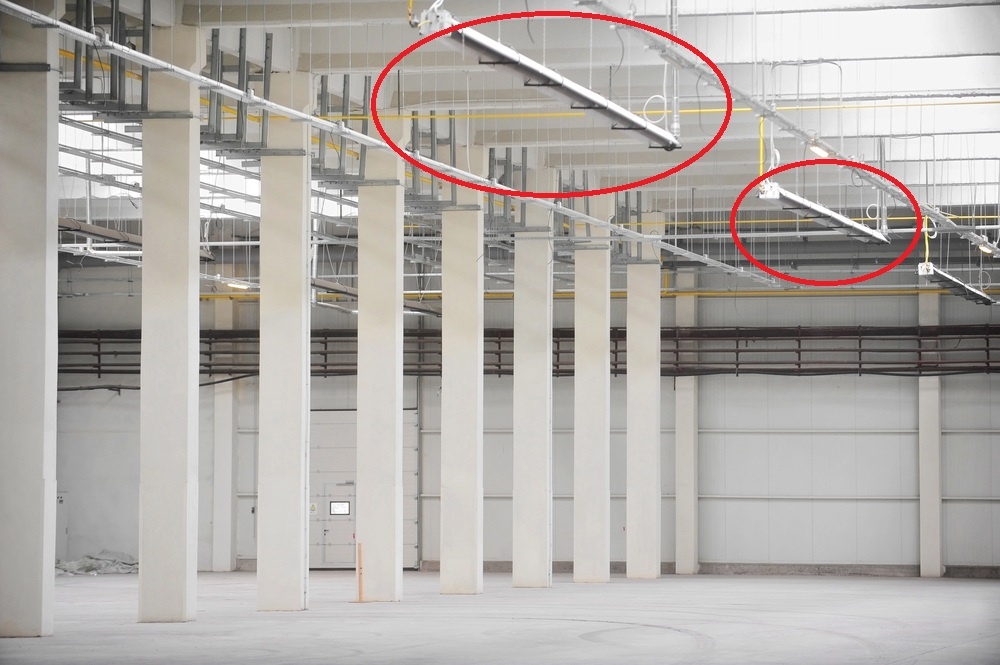 Industrial heating system over a warehouse in Rhode Island