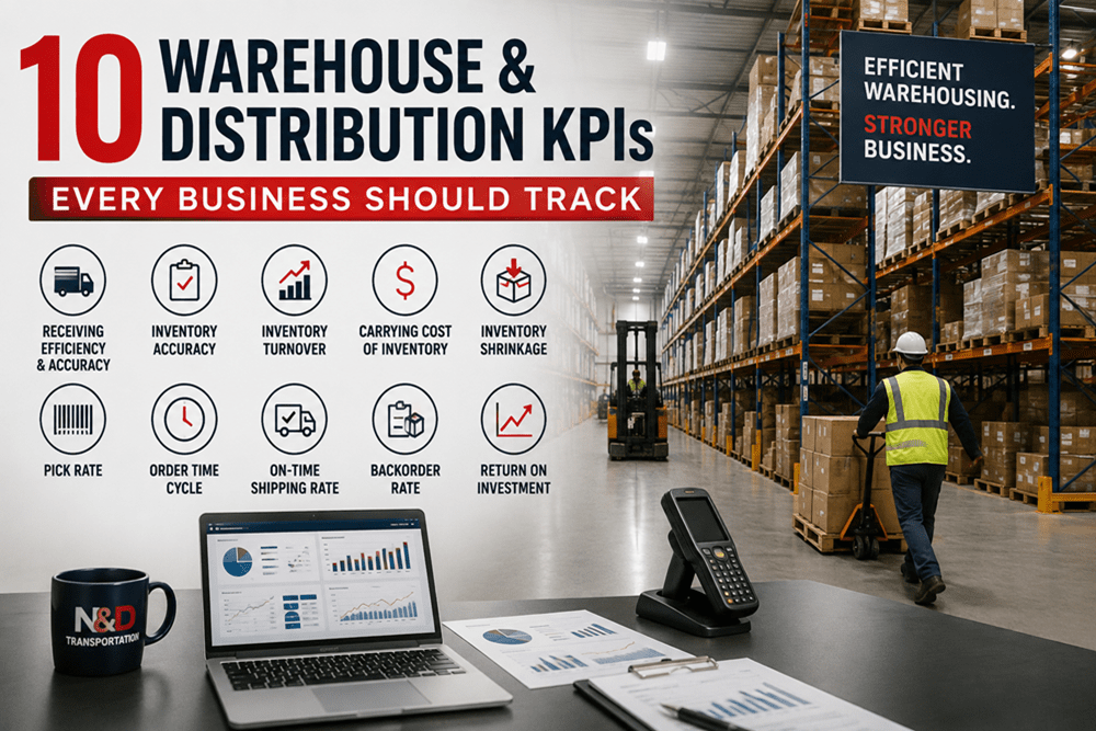 Warehouse KPIs listed in a graphic way